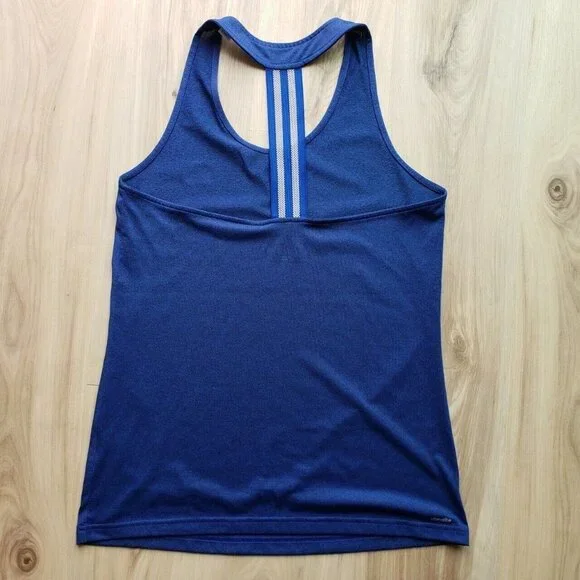 Adidas Climalite Racerback Tank Top Blue Womens Large - Picture 4 of 11